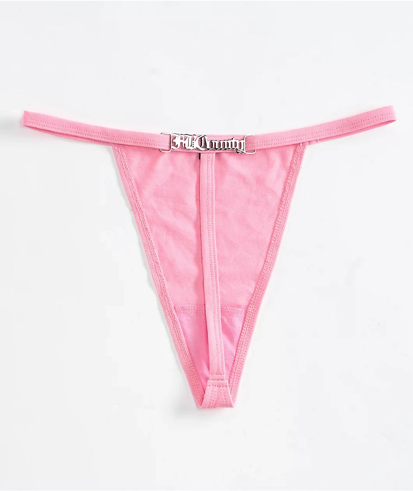 FB County Logo Pink Thong Underwear