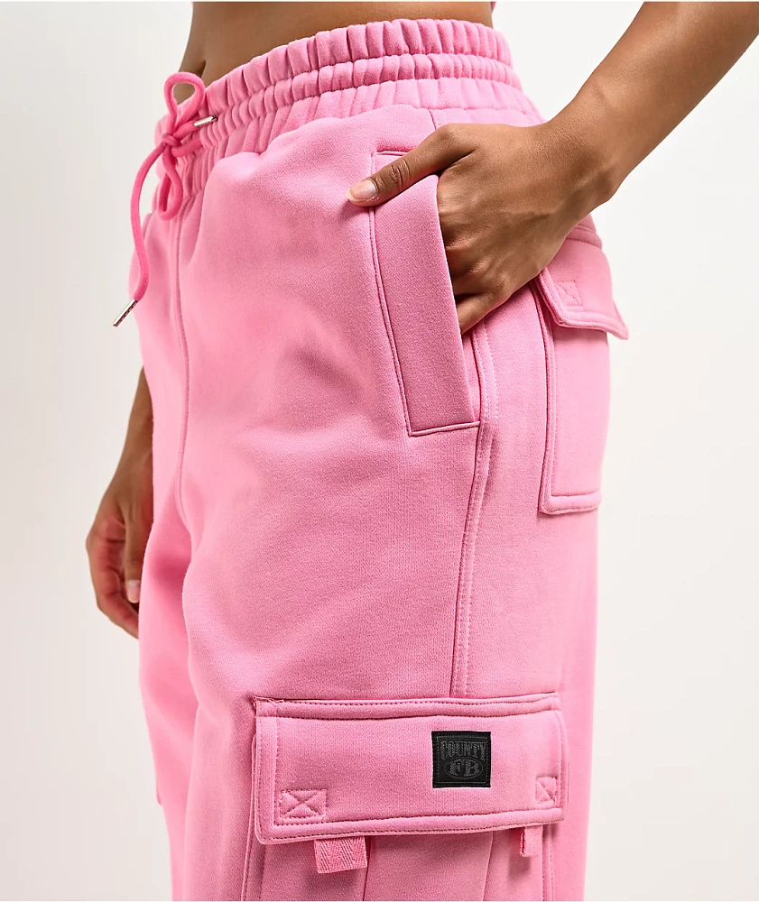 FB County Pink Cargo Sweatpants