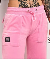 FB County Pink Velour Track Pants