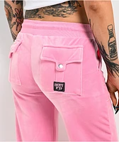 FB County Pink Velour Track Pants