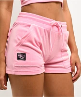 FB County Pink Velour Track Shorts