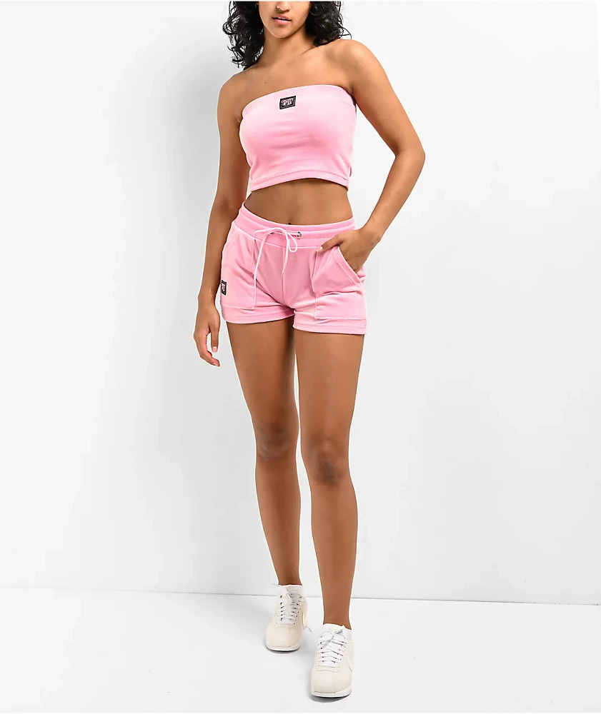 FB County Pink Velour Tube Top