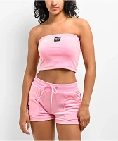 FB County Pink Velour Tube Top