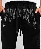 FB County Rhinestone Black Sweat Pants