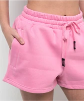 FB County Rhinestone Pink Sweat Shorts