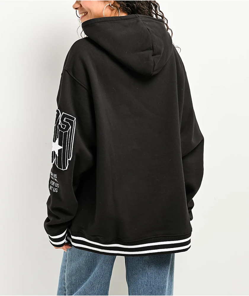 FUBU Chenille Logo Black Hoodie