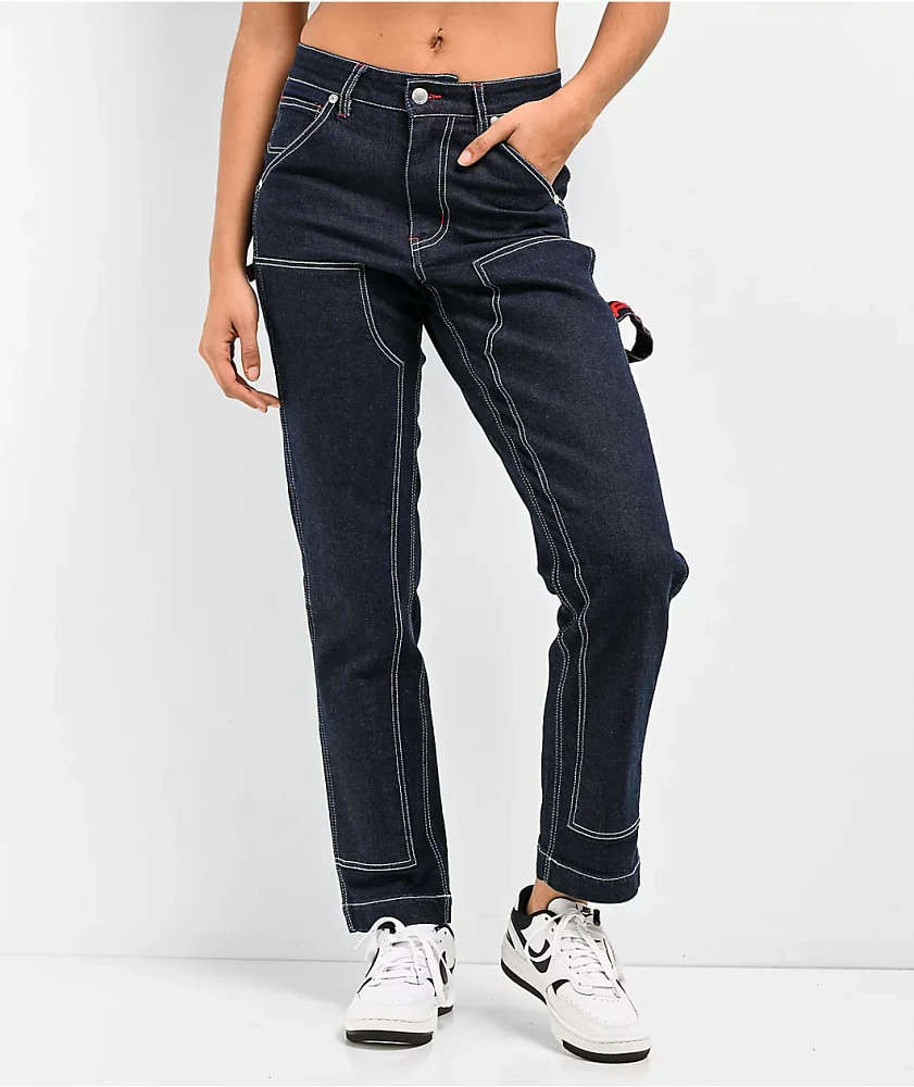 FUBU Classic Dark Blue Double Knee Carpenter Jeans