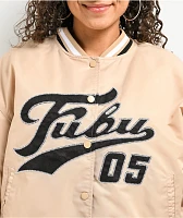 FUBU Logo Beige Varsity Jacket