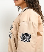 FUBU Logo Beige Varsity Jacket