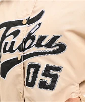 FUBU Logo Beige Varsity Jacket