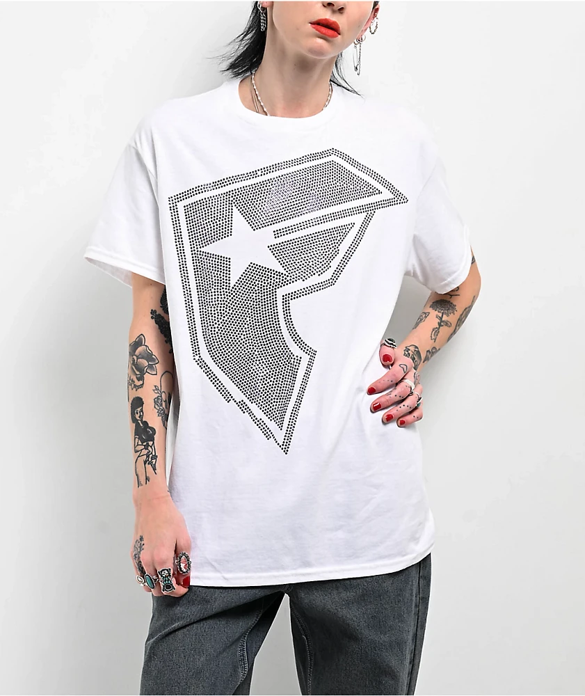 Famous Stars & Straps BOH Rhinestone White T-Shirt