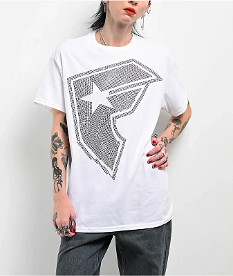 Famous Stars & Straps BOH Rhinestone White T-Shirt