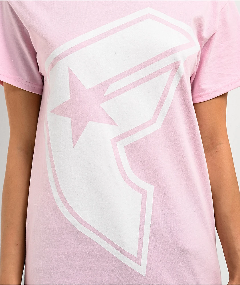 Famous Stars & Straps BOH White "F" Pink T-Shirt