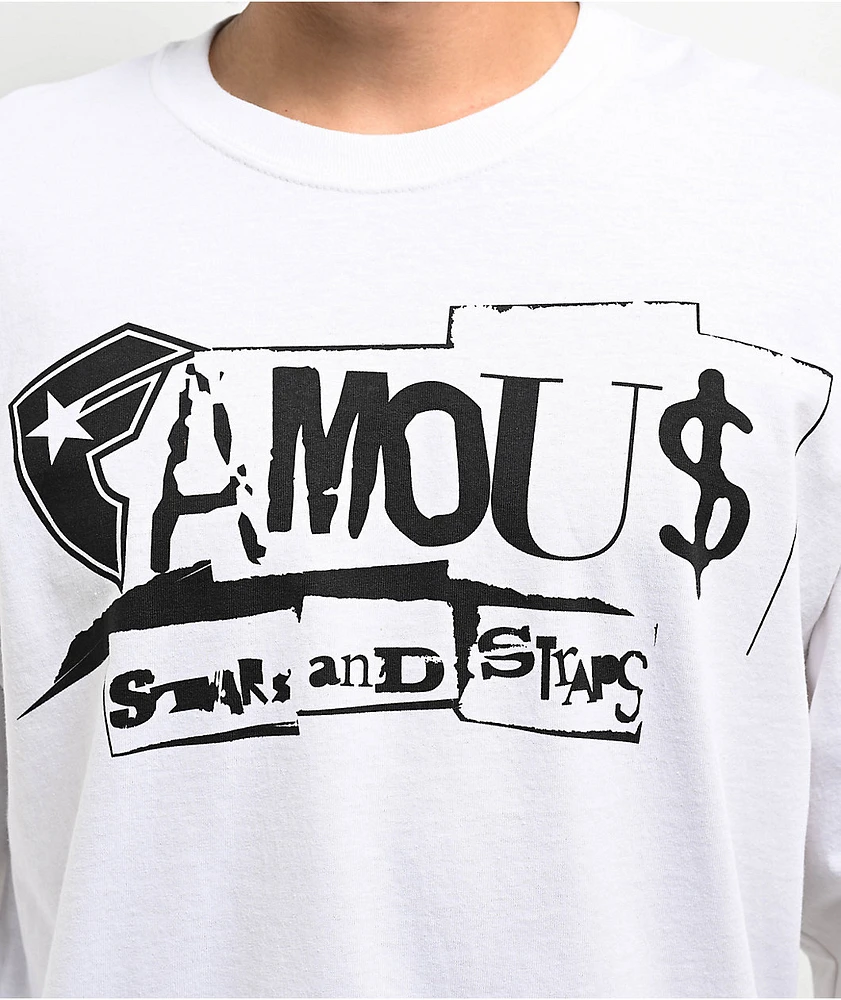 Famous Stars & Straps Cut And Paste White Long Sleeve T-Shirt