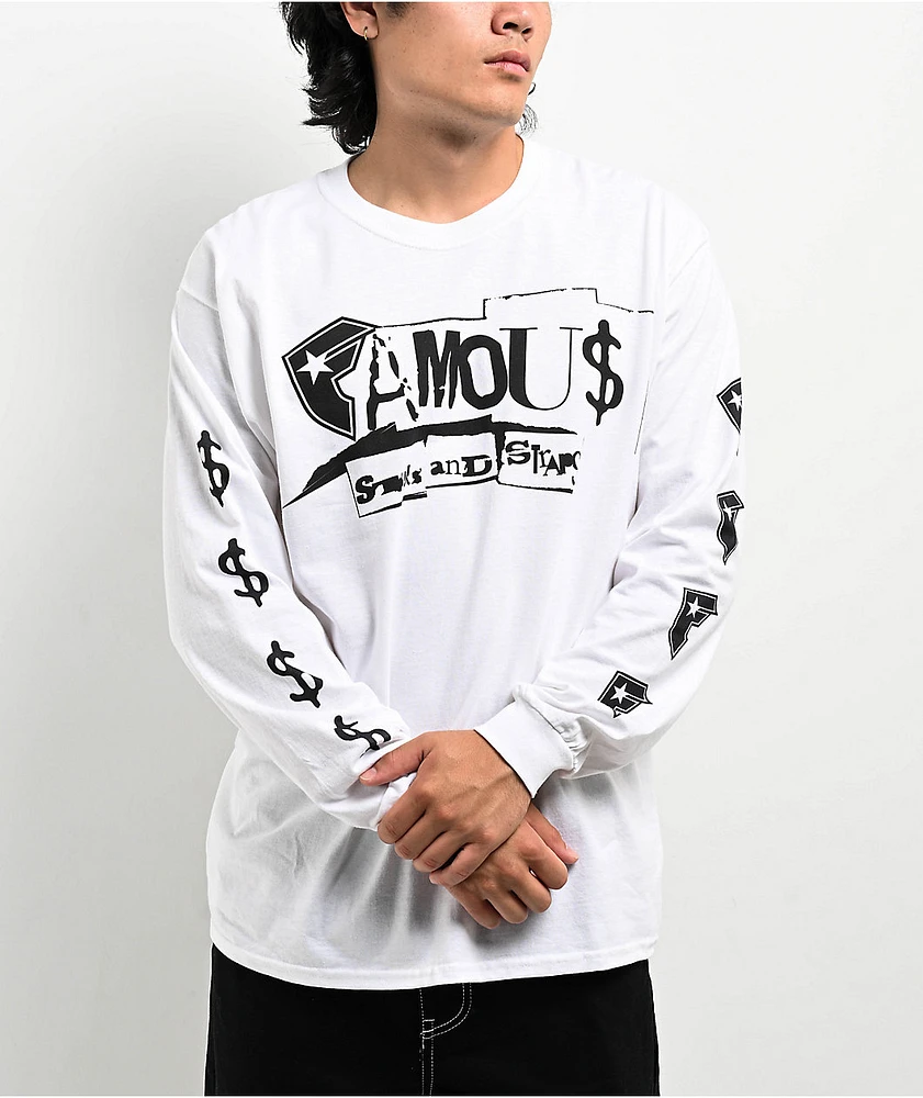 Famous Stars & Straps Cut And Paste White Long Sleeve T-Shirt