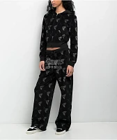 Famous Stars & Straps Thuggish Black Velour Track Pants