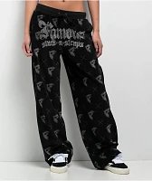 Famous Stars & Straps Thuggish Black Velour Track Pants