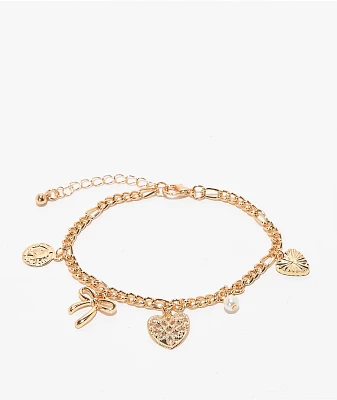 Fantas Eyes Charm Gold Bracelet