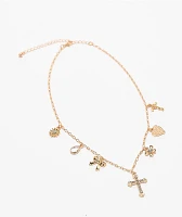 Fantas Eyes Charm Gold Necklace