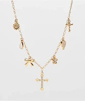 Fantas Eyes Charm Gold Necklace