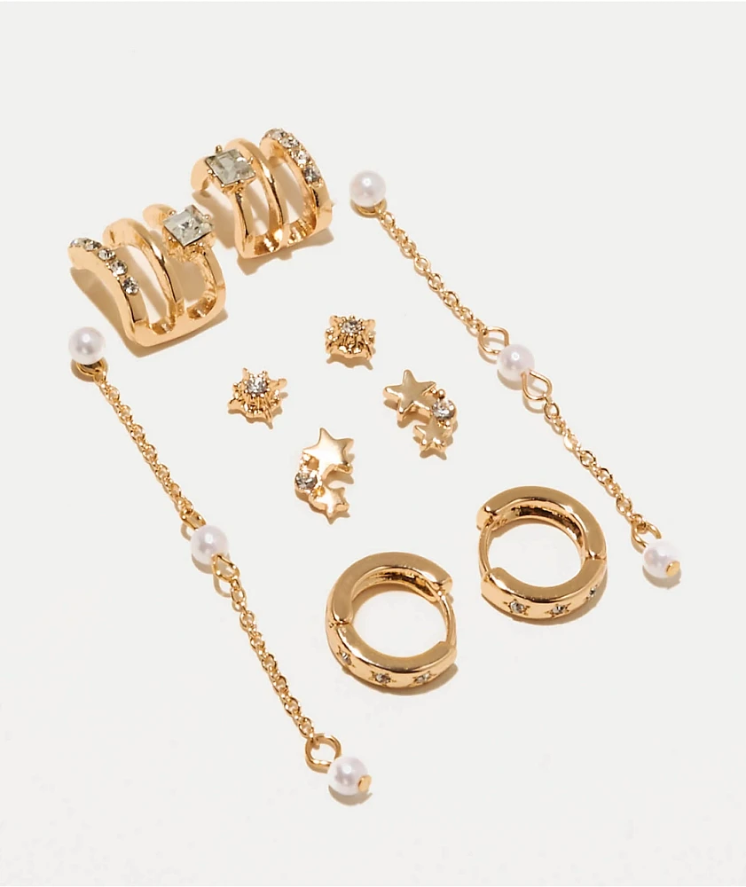 Fantas Eyes Elevate Gold Ear Stack Earring Set