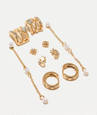 Fantas Eyes Elevate Gold Ear Stack Earring Set