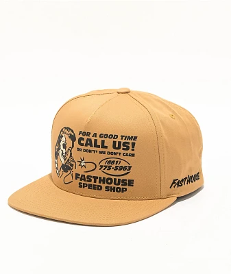 Fasthouse Call Us! Brown Snapback Hat