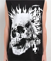 Father Forgive Me Skull Black Tank Top