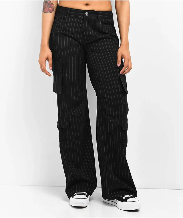 Fivestar General Low Rise Black Pinstripe Cargo Pants