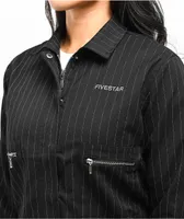 Fivestar General Workwear Black Pinstripe Crop Jacket