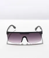 Flat Top Black Shield Sunglasses