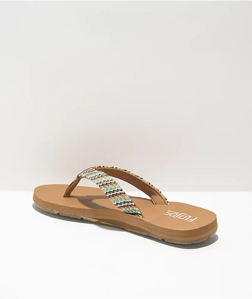 Flojos Juno Weave Tan & Multi Sandals