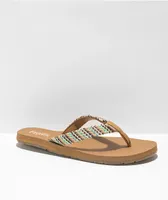 Flojos Juno Weave Tan & Multi Sandals