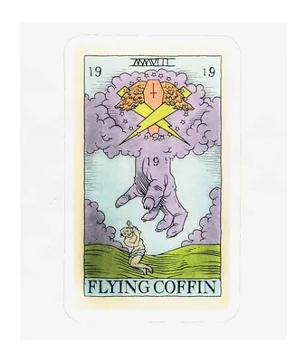 Flying Coffin Tarot Card Sticker