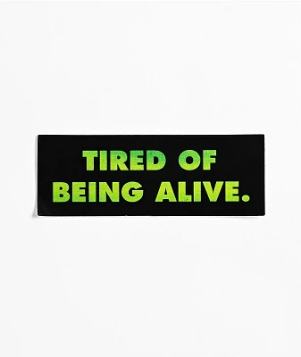 Flying Coffin Tired Sticker