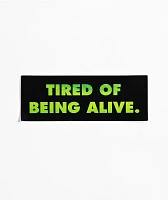 Flying Coffin Tired Sticker