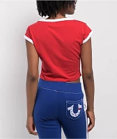 Ford x True Religion Crystal Mustang Aurora Red Crop T-Shirt