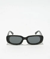 Forehead Black Rhinestone Sunglasses