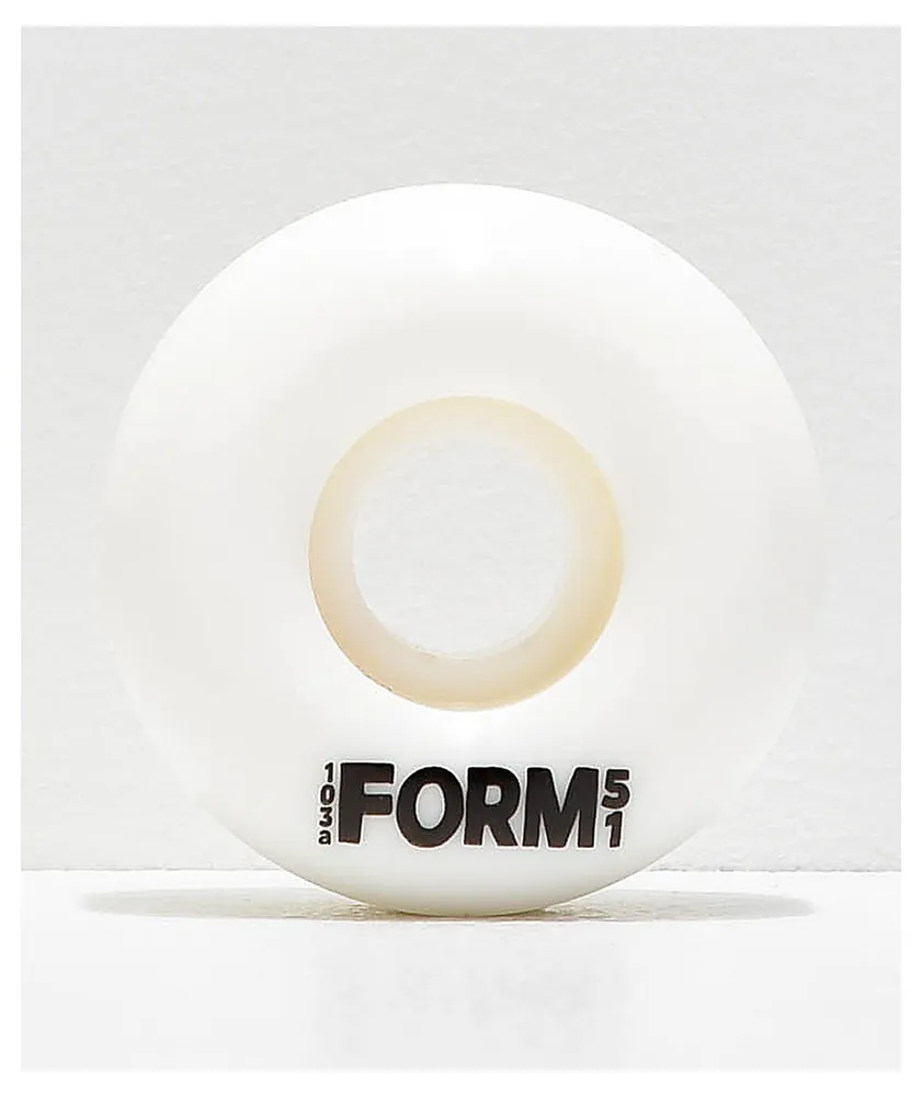 Form Solid White 51mm Skateboard Wheels