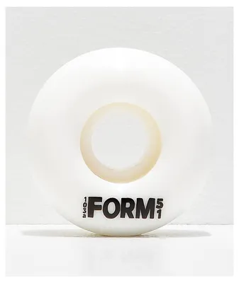 Form Solid White 51mm Skateboard Wheels