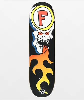 Foundation Glick Skull Fire 8.5" Skateboard Deck