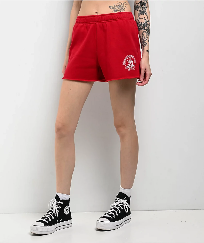 Freeworld Juliet Cutoff Red Sweat Shorts