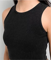 Freeworld Laney Black Wash Crop Tank Top