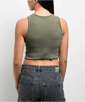 Freeworld Laney Green Wash Crop Tank Top