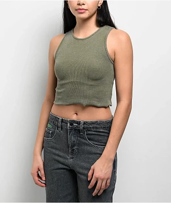 Freeworld Laney Green Wash Crop Tank Top