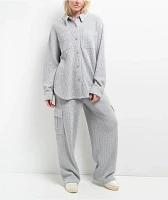 Freeworld Nola Waffle Grey Cargo Relaxed Sweatpants