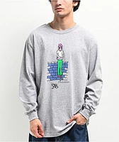 Frog Broken Glasses Grey Long Sleeve T-Shirt