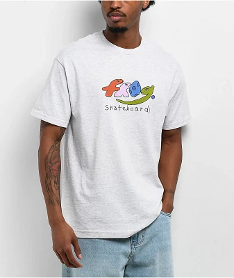 Frog Dino Logo Heather Grey T-Shirt