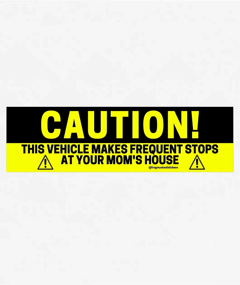 Frog Mustard Caution Moms House Sticker