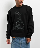 Frog Skater Black Crewneck Sweatshirt